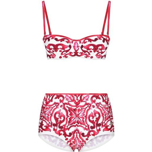 Dolce & Gabbana set bikini con stampa - rosso