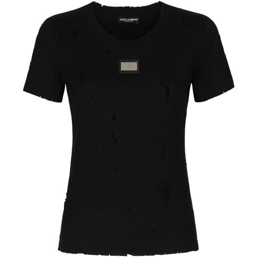 Dolce & Gabbana t-shirt con effetto vissuto - nero