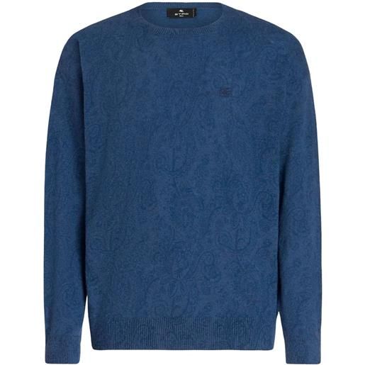 ETRO maglione con ricamo - blu