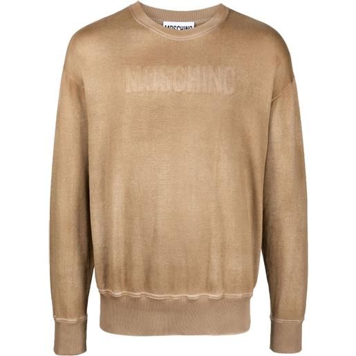 Moschino maglione con logo - marrone