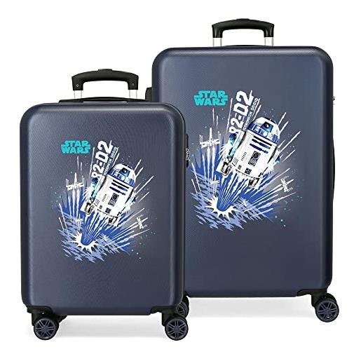 Star Wars droids set di valigie blu 55/68 cm rigida abs chiusura a combinazione laterale 104 6 kg 4 ruote doppie bagaglio a mano
