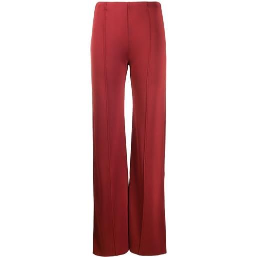 Valentino Garavani pantaloni svasati con cuciture a contrasto - rosso