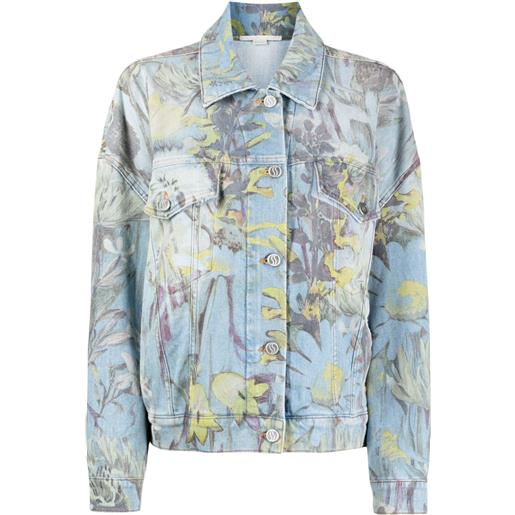 Stella McCartney giacca denim rewild flora - blu