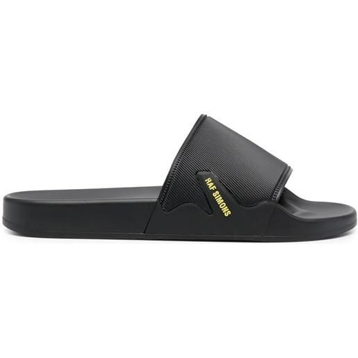 Raf Simons sandali slides con stampa - nero