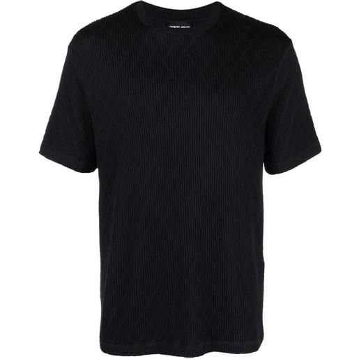 Giorgio Armani t-shirt girocollo a coste - blu