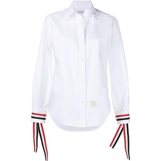 Thom Browne camicia con polsini a contrasto - bianco