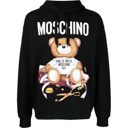 Moschino felpa teddy bear con cappuccio - nero