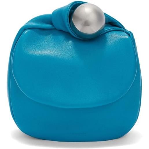 Jil Sander pouch sphere in pelle - blu