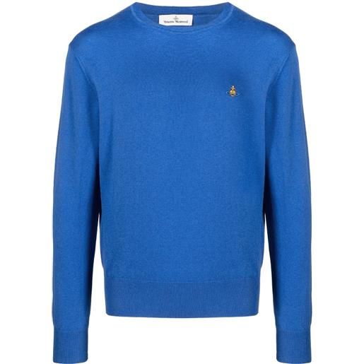 Vivienne Westwood maglione girocollo con ricamo orb - blu