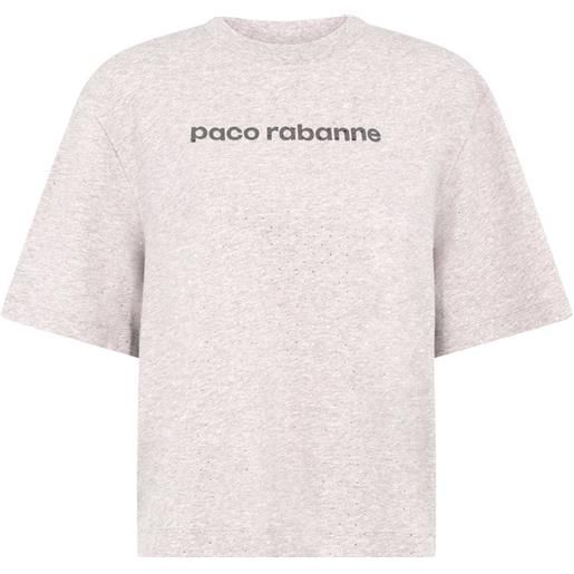 Rabanne t-shirt con strass - grigio