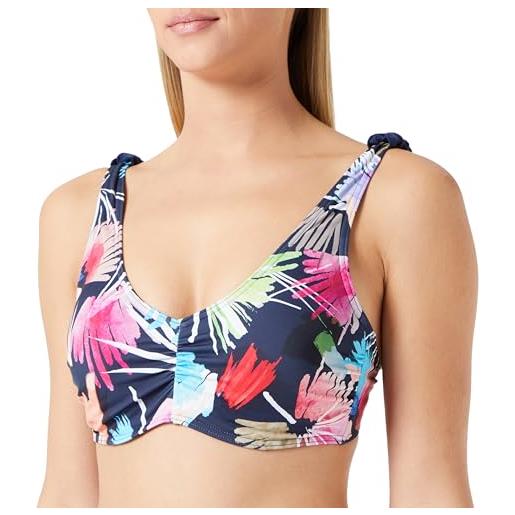 Firefly muriel top tankini, navy scuro/flower, 50 donna