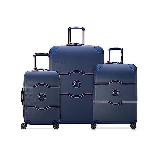Delsey paris chatelet hardside bagaglio con ruote spinner, marina militare, 3 piece set 19/24/28, chatelet hardside bagaglio con ruote spinner