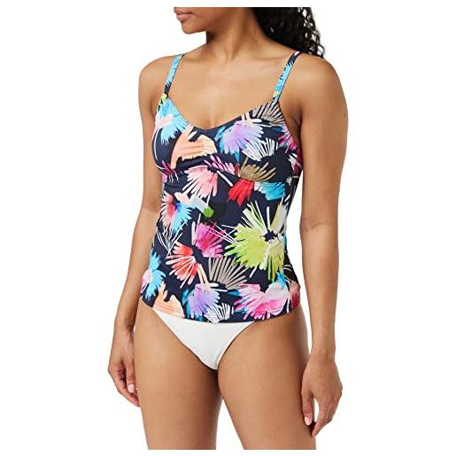 Firefly mea top tankini, navy scuro/flower, 36 donna