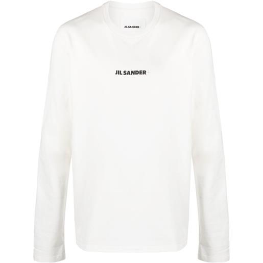Jil Sander t-shirt a maniche lunghe con stampa - bianco