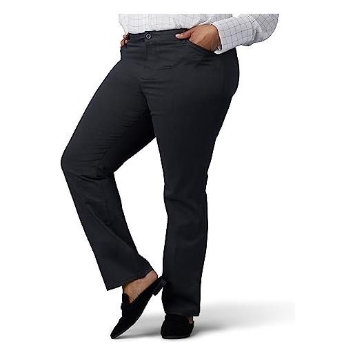 Lee pantaloni a gamba dritta da donna taglie forti vestibilità comoda tutto il giorno, lino. , 50 petite