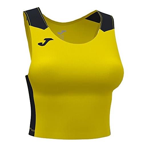 Joma 2xs top record ii, rosa fluo-nero, xxs unisex-adulto