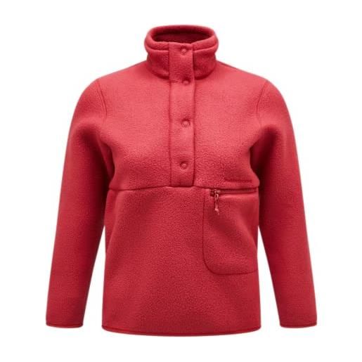 Peak Performance 1x cardigan sweater, rosso morbido, m unisex-bambini
