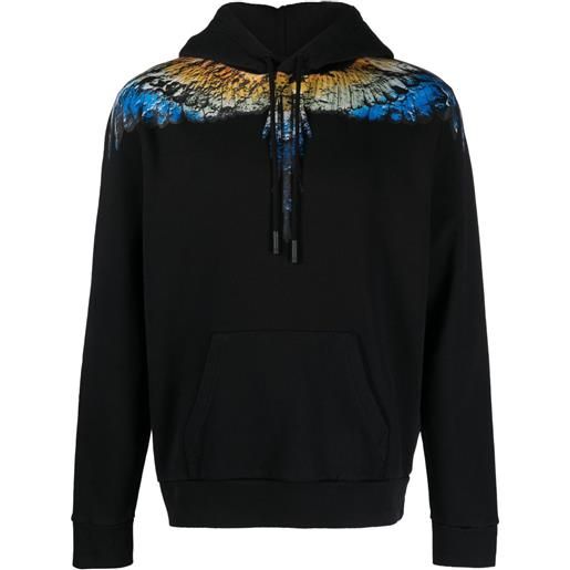 Marcelo Burlon County of Milan felpa lunar wings con cappuccio - nero