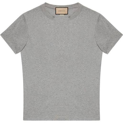 Gucci t-shirt con spacco sul collo - grigio