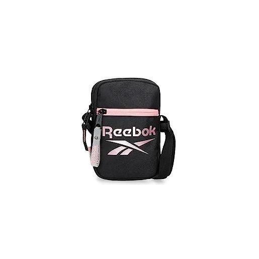 Reebok beverly borsa a tracolla piccola nero 12x17x2,5 cm poliestere, nero, taglia unica, borsa a tracolla piccola