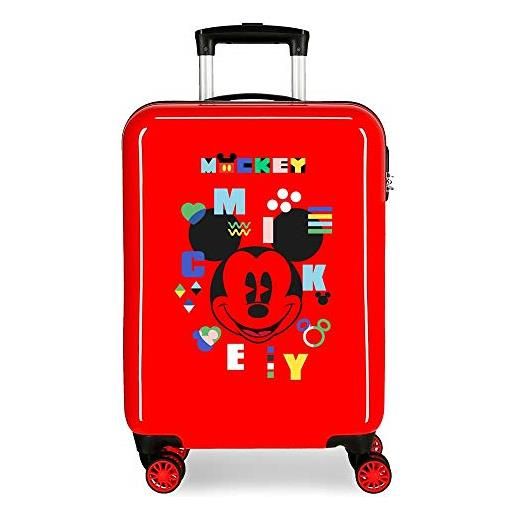 Disney mickey shape shifter - valigia da cabina multicolore 38 x 55 x 20 cm rigida abs chiusura a combinazione laterale 34 l 2,66 kg 4 ruote doppie bagaglio a mano