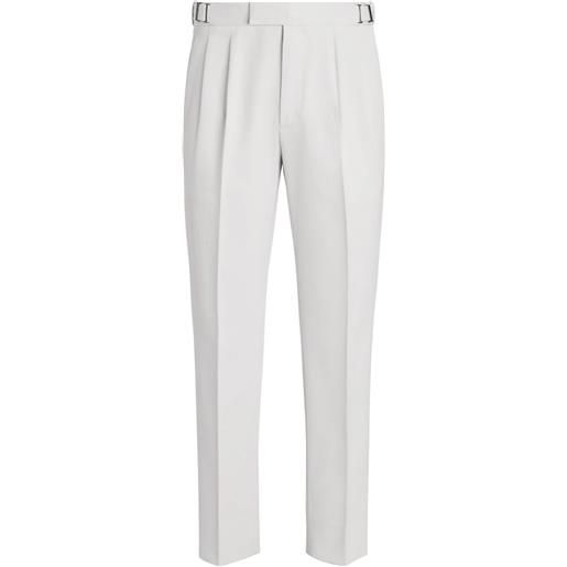 Zegna pleat-detail straight-leg trousers - bianco