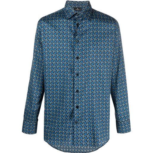ETRO camicia con motivo geometrico - blu