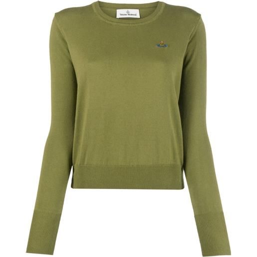 Vivienne Westwood maglione con ricamo orb - verde