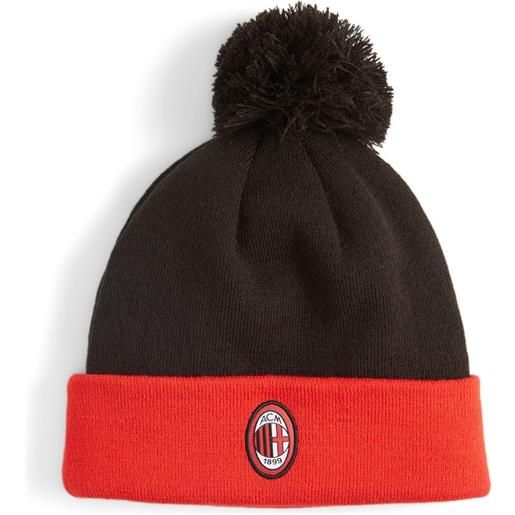 Ac milan puma cappello berretto rosso nero fan pom woolie beanie 024679-01