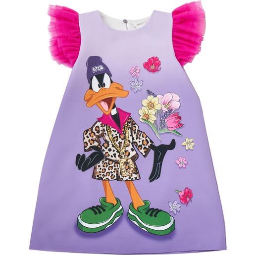 MONNALISA vestito duffy duck in crêpe stampato