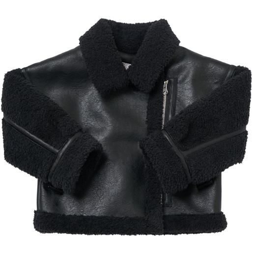 MONNALISA giacca in similpelle e shearling
