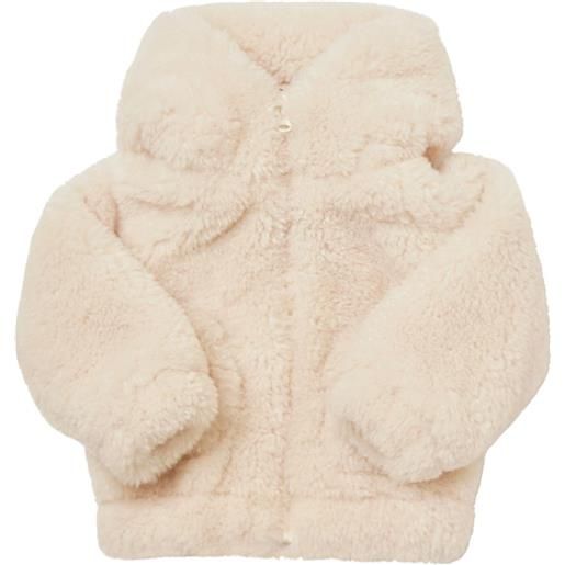 MONNALISA giacca in pelliccia sintetica con cappuccio