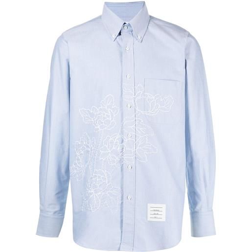 Thom Browne camicia con ricamo - blu