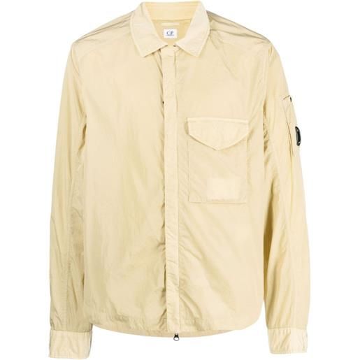 C.P. Company giacca-camicia con placca logo - toni neutri