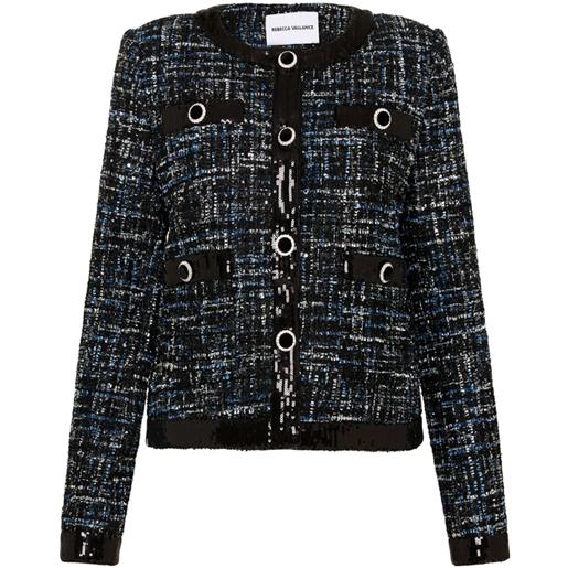 Rebecca Vallance giacca in tweed jacques con bottoni - nero