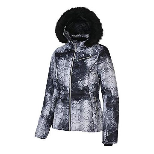 Regatta dare 2b glamorize waterproof & breathable high loft insulated ski & snowboard jacket with detachable faux fur hood and snowskirt, giacca impermeabile, isolante donna, blue wing, 14
