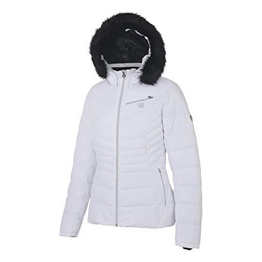 Regatta dare 2b glamorize waterproof & breathable high loft insulated ski & snowboard jacket with detachable faux fur hood and snowskirt, giacca impermeabile, isolante donna, monochrome, 20
