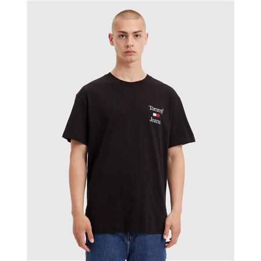 Tommy Hilfiger t-shirt relaxed chest logo nero uomo