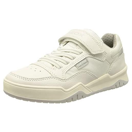 Geox j perth boy b, sneakers bambini e ragazzi, bianco/grigio (white/lt grey), 37 eu