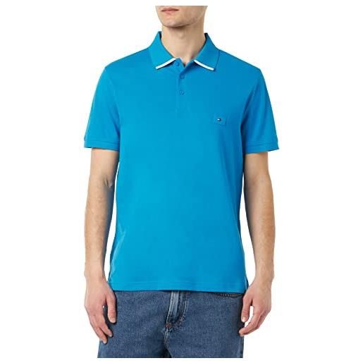 Tommy Hilfiger maglietta polo maniche corte uomo regular fit, blu (shocking blue), xxl