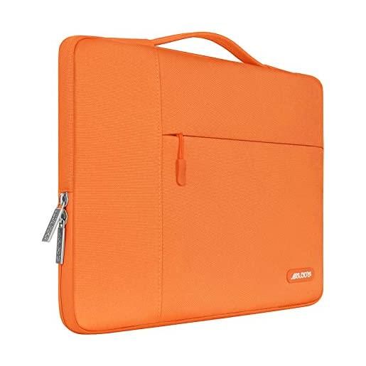MOSISO laptop sleeve borsa compatibile con mac. Book air 13 m2 a2681 m1 a2337 a2179 a1932 2018-2023/pro 13 m2 m1 a2338 a2251 a2289 a2159 2022-2016, poliestere multifunzionale manica, arancia