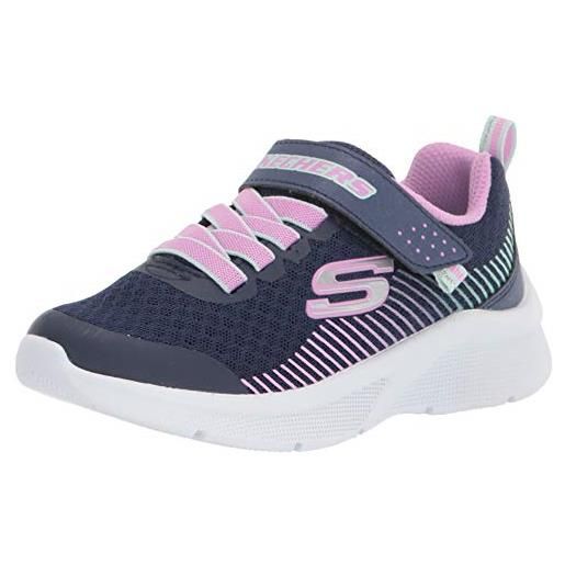 Skechers microspec, scarpe da ginnastica bambine e ragazze, multicolore navy mesh lavender mint trim, 28 eu