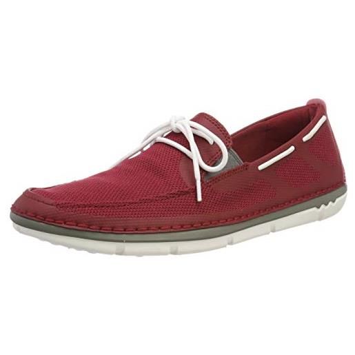 Clarks step maro wave, scarpe da ginnastica basse uomo, rosso (red textile-), 44 eu