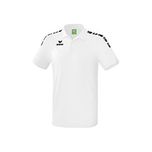 Erima 2111904, maglietta polo unisex - adulto, bianco/nero, xl