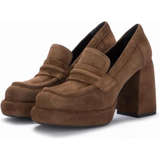 POESIE VENEZIANE | scarpe tacco camoscio marrone