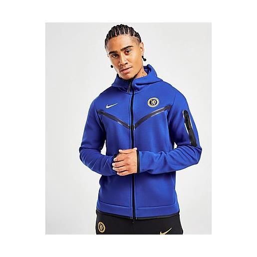 Nike chelsea fc tech fleece hoodie, rush blue/club gold