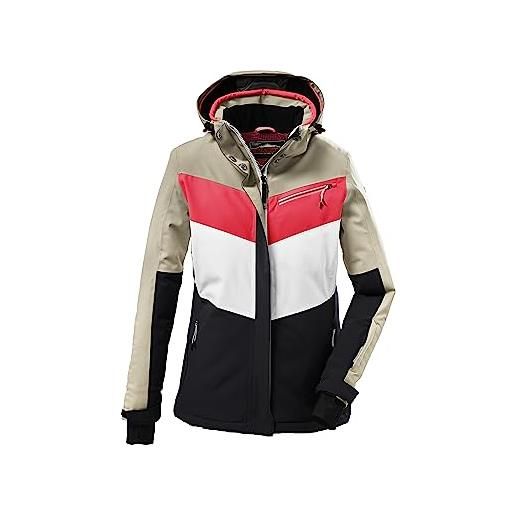 Killtec donne giacca/giacca da sci funzionale con cappuccio staccabile con cerniera e ghetta antineve ksw 253 wmn ski jckt, black, 46, 37583-000
