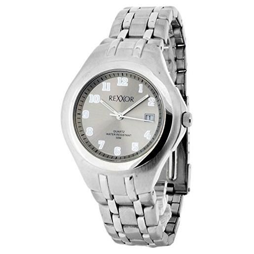 Rexxor 242-7106-88 orologio da polso al quarzo, analogico, uomo, acciaio inossidabile, argento