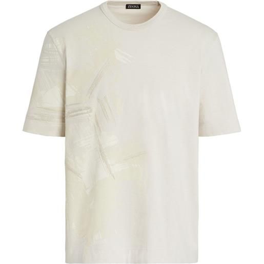 Zegna t-shirt con cuciture a contrasto - toni neutri