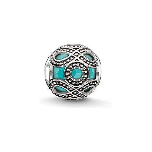 Thomas Sabo karma beads da donna, bead "etnico turchese", argento sterling 925 niellato